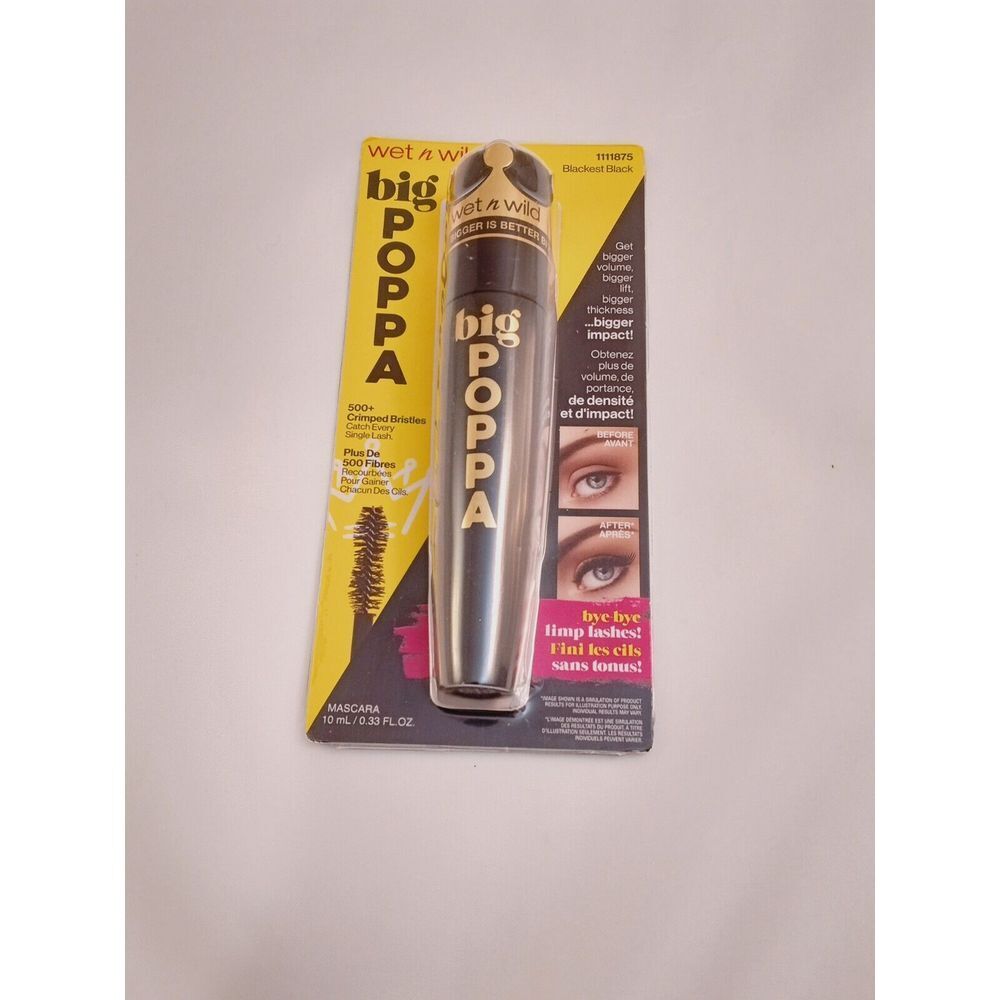 Wet n Wild BIG POPPA Volumizing & Lengthening Mascara, BLACKEST BLACK